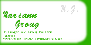 mariann groug business card
